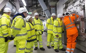 THe group looking into the furnace